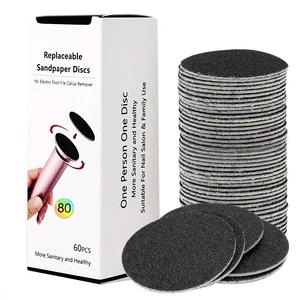 60pcs Replaceable Sandpaper Refill Discs 80 Grit for Electric Foot File Callus Remover Hard Dry Dead Skin Removal (Coarse 80 Grit) 60pcs Replaceable Sandpaper Refill Discs 80 Grit for Electric Foot File Callus Remover Hard Dry Dead Skin Removal (Coarse 80 Grit)