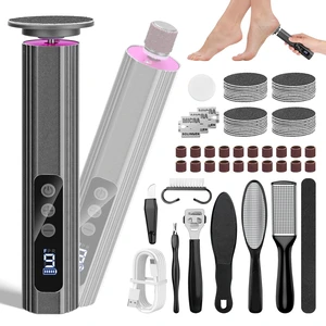 Electric Foot Callus Remover with 60pcs Sandpaper and 10 Pedicure Kit, 9 Speed Electric Foot File, Rechargeable Pedicure Tools for Feet Portable Foot Scraper for Dead Hard Skin (Black) Electric Foot Callus Remover with 60pcs Sandpaper and 10 Pedicure Kit, 9 Speed Electric Foot File, Rechargeable Pedicure Tools for Feet Portable Foot Scraper for Dead Hard Skin (Black)