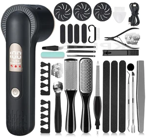 Electric Callus Remover with Dander Vacuum for Feet, Portable 36 in 1 Pedicure Kit Foot File Callus Remover, Waterproof Rechargeable Scrubber Dead Skin Remover with 3 Heads&LCD Display Electric Callus Remover with Dander Vacuum for Feet, Portable 36 in 1 Pedicure Kit Foot File Callus Remover, Waterproof Rechargeable Scrubber Dead Skin Remover with 3 Heads&LCD Display
