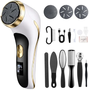 Electric Foot Callus Remover with Vacuum,Foot File Rechargeable 2 Speed,Professional Foot Scrubber with 3 Coarse Roller Heads,Waterproof Pedicure Tool Feet Care for Dead Skin Electric Foot Callus Remover with Vacuum,Foot File Rechargeable 2 Speed,Professional Foot Scrubber with 3 Coarse Roller Heads,Waterproof Pedicure Tool Feet Care for Dead Skin
