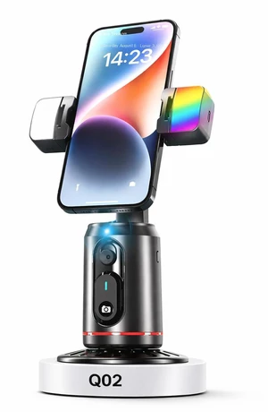 AI Auto Face Tracking Tripod 360° Smart Phone Holder with Automatic Rotation, Rechargeable Selfie Stand for Live Streaming, TikTok, Video Recording and Video Calls AI Auto Face Tracking Tripod 360° Smart Phone Holder with Automatic Rotation, Rechargeable Selfie Stand for Live Streaming, TikTok, Video Recording and Video Calls