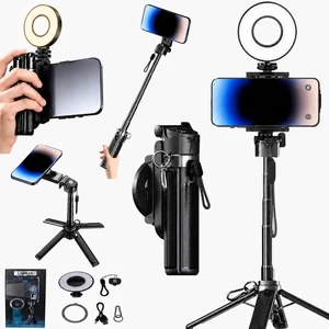 6-in-1 Magnetic Mini 20.5'' Selfie Stick for iPhone with LED Light. Can Converts into Mini Tripod/Phone Camera Grip/Handheld Stabilizer/Phone Stand. Selfie Stick with Rechargable Remote 6-in-1 Magnetic Mini 20.5'' Selfie Stick for iPhone with LED Light. Can Converts into Mini Tripod/Phone Camera Grip/Handheld Stabilizer/Phone Stand. Selfie Stick with Rechargable Remote