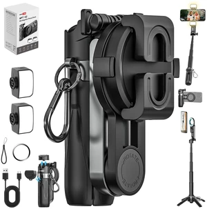 Upgraded 4-in-1 Magnetic Mini Selfie Stick for iPhone with Light & Remote | 2 FillLights, PocketSized, Phone Clip & Metal Ring, for iPhone & Android, 360° Rotatable, Detachable Remote Upgraded 4-in-1 Magnetic Mini Selfie Stick for iPhone with Light & Remote | 2 FillLights, PocketSized, Phone Clip & Metal Ring, for iPhone & Android, 360° Rotatable, Detachable Remote