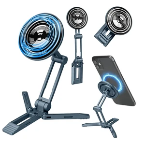 Magnetic Magsafe Mini Foldable Small Phone Tripod Stand Holder for iPhone | All-Metal, 360° Mechanical Rotating Suction Cup, Portable Pocket Desk Office Travel Selfie Stick, Mobile Holder for Android Magnetic Magsafe Mini Foldable Small Phone Tripod Stand Holder for iPhone | All-Metal, 360° Mechanical Rotating Suction Cup, Portable Pocket Desk Office Travel Selfie Stick, Mobile Holder for Android