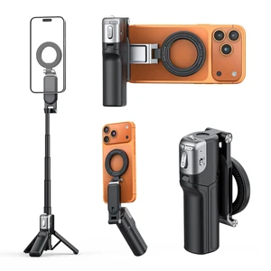 Phone Camera Grip with Selfie Stick Tripod, Cellphone Accessories for iPhone 16 17 18 Pro Max with Multi-Functional Bluetooth Controller, Comfort Ergonomic Handle Holder, Black Phone Camera Grip with Selfie Stick Tripod, Cellphone Accessories for iPhone 16 17 18 Pro Max with Multi-Functional Bluetooth Controller, Comfort Ergonomic Handle Holder, Black
