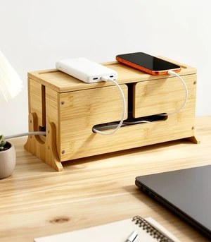 Wood Cable Management Box with Removable Magnetic Lid & Support Legs | Heat Dissipation Cord Hider Organizer Box with 8 Bottom Ventilation Slots for Home & Office Hides Power Strip, TV Wires Wood Cable Management Box with Removable Magnetic Lid & Support Legs | Heat Dissipation Cord Hider Organizer Box with 8 Bottom Ventilation Slots for Home & Office Hides Power Strip, TV Wires