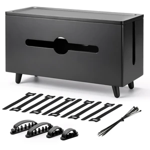 Extra Large Cable Management BoxWood Cable Organizer Box,Power Strip Box & Organizer for Power Strip, TV Wires & Desk Cable Storage,Hide Desk Cord and Floor Cables (Black) (Black) Extra Large Cable Management BoxWood Cable Organizer Box,Power Strip Box & Organizer for Power Strip, TV Wires & Desk Cable Storage,Hide Desk Cord and Floor Cables (Black) (Black)