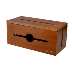 Wooden Cable Management Box for Power Strips, Desk Cord Organizer for Home Office & TV Stand, Hidden Cable Storage with Phone Stand Wooden Cable Management Box for Power Strips, Desk Cord Organizer for Home Office & TV Stand, Hidden Cable Storage with Phone Stand
