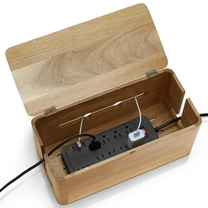 Large Acacia Wood Cable Management Box, Magnetic Lid, Cable Organizer | Ventilated Design, Cord Organizer Power Strip Box with Outlet Covers, Cord Hider for Desk and Floor Cable Storage Large Acacia Wood Cable Management Box, Magnetic Lid, Cable Organizer | Ventilated Design, Cord Organizer Power Strip Box with Outlet Covers, Cord Hider for Desk and Floor Cable Storage