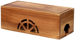 Wood Cable Management Box - 15.8" (L) x 6" (W) 5.5" (H) Acacia Wood Cable Hider Box, Cord Hider with Magnet Design & Outlet Hole, Power Strip Surge Protect & Organizer for Home Office Kitchen TV Wires Wood Cable Management Box - 15.8" (L) x 6" (W) 5.5" (H) Acacia Wood Cable Hider Box, Cord Hider with Magnet Design & Outlet Hole, Power Strip Surge Protect & Organizer for Home Office Kitchen TV Wires