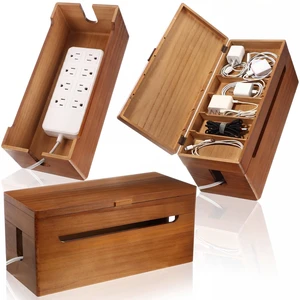 Wood Double Layer Cable Management Box 15.75 x 6.57 x 6.7 Inches | Large Cord Hider Box with Lid, Power Strip Cable Organizer Box for Desk TV Stand Home Office Wood Double Layer Cable Management Box 15.75 x 6.57 x 6.7 Inches | Large Cord Hider Box with Lid, Power Strip Cable Organizer Box for Desk TV Stand Home Office
