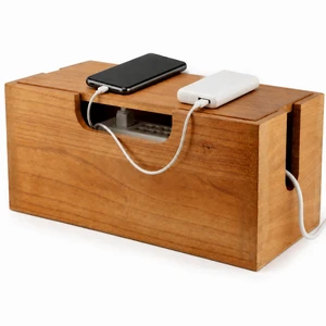 Wood Cable Management Box, Acacia Wood Cord Organizer | Cable Storage Box with Magnetic Lid, Large Power Strip Holder for Desk, Floor and TV Wire Storage Home Office Wood Cable Management Box, Acacia Wood Cord Organizer | Cable Storage Box with Magnetic Lid, Large Power Strip Holder for Desk, Floor and TV Wire Storage Home Office