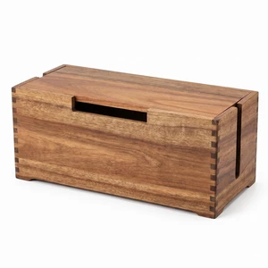Acacia Wood Cable Box, Large Magnetic Cord Hider for Power Strips | Spacious 15x6.6x6.4" cable box hides power strips and fat bricks. Solid acacia wood, magnetic lid, safe for kids and pets Acacia Wood Cable Box, Large Magnetic Cord Hider for Power Strips | Spacious 15x6.6x6.4" cable box hides power strips and fat bricks. Solid acacia wood, magnetic lid, safe for kids and pets