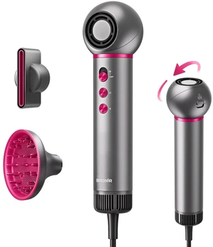 High-Speed Travel Hair Dryer, 360° Rotating Head, 0.6Lb Lightweight | 110000 RPM Ionic Blow Dryer with Diffuser & Concentrator, Fast Drying for Curly & All Hair Types, Portable & Compact, Home High-Speed Travel Hair Dryer, 360° Rotating Head, 0.6Lb Lightweight | 110000 RPM Ionic Blow Dryer with Diffuser & Concentrator, Fast Drying for Curly & All Hair Types, Portable & Compact, Home