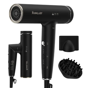 Hair Dryer, Blow Dryer with Diffuser for Curly Hair | Plasma Ionic Hairdryer for Frizz Control | Low Noise | Foldable for Travel | 6.5Ft ALCI Cord | Magnetic Nozzle for Faster Drying Hair Dryer, Blow Dryer with Diffuser for Curly Hair | Plasma Ionic Hairdryer for Frizz Control | Low Noise | Foldable for Travel | 6.5Ft ALCI Cord | Magnetic Nozzle for Faster Drying