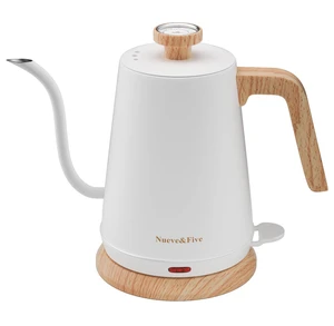 Electric Gooseneck Kettle with Thermometer, 1.0L Pour Over Hot Water Kettle for Coffee and Tea, 1000W, Auto Shutoff, Boil-Dry Protection, White Electric Gooseneck Kettle with Thermometer, 1.0L Pour Over Hot Water Kettle for Coffee and Tea, 1000W, Auto Shutoff, Boil-Dry Protection, White