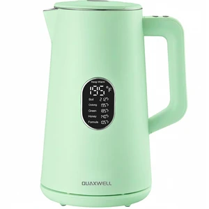 1.5L Electric Kettle Temperature Control, Green | Double Wall Cool Touch Teapot, Fast Boil, 5 Temperature Control, LED Display, Auto Shut-Off & Keep Warm 1.5L Electric Kettle Temperature Control, Green | Double Wall Cool Touch Teapot, Fast Boil, 5 Temperature Control, LED Display, Auto Shut-Off & Keep Warm