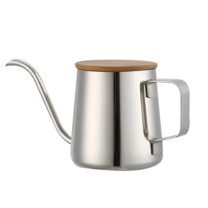 Gooseneck Pour Over Kettle, 12oz/350ml Stainless Steel Coffee Kettle with Wooden Lid, Long Spout for Precise Pouring, Hand Drip Coffee & Tea Pot Gooseneck Pour Over Kettle, 12oz/350ml Stainless Steel Coffee Kettle with Wooden Lid, Long Spout for Precise Pouring, Hand Drip Coffee & Tea Pot
