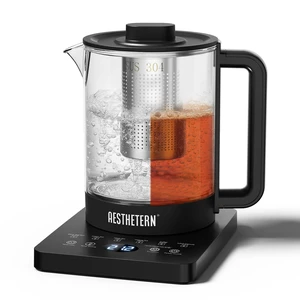 Electric Tea Kettle with Infuser Temperature Control and Automatic Shut Off 24 H Keep Warm for Coffee Water Heater and Tea Pot Glass Black 1.5L Electric Tea Kettle with Infuser Temperature Control and Automatic Shut Off 24 H Keep Warm for Coffee Water Heater and Tea Pot Glass Black 1.5L