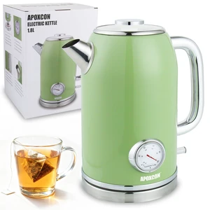 Electric Kettle with Thermometer, 60.87 oz Tea Kettle - Retro Green | Stainless Steel, Fast Boiling, Hot Water Pot, Auto Shut Off, Overheat Protection, Cordless Serve, LED Indicator, BPA-Free Electric Kettle with Thermometer, 60.87 oz Tea Kettle - Retro Green | Stainless Steel, Fast Boiling, Hot Water Pot, Auto Shut Off, Overheat Protection, Cordless Serve, LED Indicator, BPA-Free