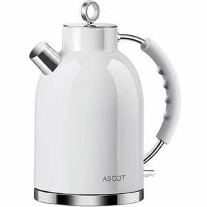 Electric Kettle, 1.5L Stainless Steel Water Boiler, White | 1500W Retro Tea Heater & Boiling Kettle, Auto Shut-Off and Boil-Dry Protection Electric Kettle, 1.5L Stainless Steel Water Boiler, White | 1500W Retro Tea Heater & Boiling Kettle, Auto Shut-Off and Boil-Dry Protection