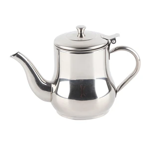 Teapot with Removable Strainer, 30oz Stainless Steel Gooseneck Pour Over Kettle Modern Silver Small Coffee Tea Pot Infuser for 1-3 People, for Loose Leaf Tea & Pour-Over Coffee Teapot with Removable Strainer, 30oz Stainless Steel Gooseneck Pour Over Kettle Modern Silver Small Coffee Tea Pot Infuser for 1-3 People, for Loose Leaf Tea & Pour-Over Coffee