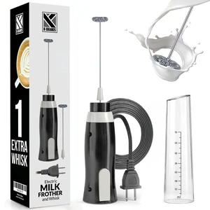 Corded Electric Milk Frother with Plug in - Handheld Electric Whisk Stirrer Whipper - Foam Maker for Coffee, Latte, Cappuccino, Hot Chocolate Powerful Drink Mixer Corded Electric Milk Frother with Plug in - Handheld Electric Whisk Stirrer Whipper - Foam Maker for Coffee, Latte, Cappuccino, Hot Chocolate Powerful Drink Mixer
