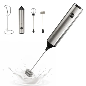 Milk Frother Handheld, Electric Milk Foamer with 2 Whisks & 3 Speeds, USB-C Rechargeable Stainless Steel Drink Mixer, Mini Egg Beater for Latte Cappuccino Matcha Hot Chocolate Protein Shake, Silver Milk Frother Handheld, Electric Milk Foamer with 2 Whisks & 3 Speeds, USB-C Rechargeable Stainless Steel Drink Mixer, Mini Egg Beater for Latte Cappuccino Matcha Hot Chocolate Protein Shake, Silver