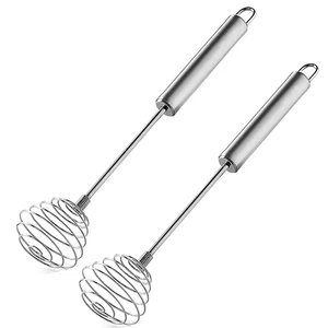 Stainless Steel Spring Coil Whisk Set 2 Pack, Wire Whip Egg Beater, Kitchen Cookware Hand Mixer For Cooking, Mixing, Blending, Beating, Stirring, 8.7Inch Stainless Steel Spring Coil Whisk Set 2 Pack, Wire Whip Egg Beater, Kitchen Cookware Hand Mixer For Cooking, Mixing, Blending, Beating, Stirring, 8.7Inch