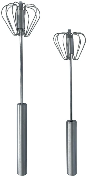 Stainless Steel Push Whisk - Easy to Use Manual Hand Mixer & Plunger Whisk - Make Froth, Foam & Whipped Cream - Semi Auto Egg Beater Plastic Tip Wont Scratch Pans (2 Pack 10in & 12in) STEEL Stainless Steel Push Whisk - Easy to Use Manual Hand Mixer & Plunger Whisk - Make Froth, Foam & Whipped Cream - Semi Auto Egg Beater Plastic Tip Wont Scratch Pans (2 Pack 10in & 12in) STEEL