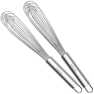 11" Stainless Steel French Whisk French Whip for Professional or Home, 304 Metal Whisk Set of 2 11" Stainless Steel French Whisk French Whip for Professional or Home, 304 Metal Whisk Set of 2