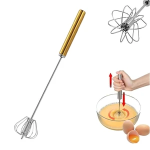 12inch Stainless Steel Semi-Automatic Whisk Hand Push Rotary Whisk Blender Egg Beater Hand Push Mixer Stirrer Egg Scrambler for Blending, Whisking, Frothing, Beating & Stirring 12inch Stainless Steel Semi-Automatic Whisk Hand Push Rotary Whisk Blender Egg Beater Hand Push Mixer Stirrer Egg Scrambler for Blending, Whisking, Frothing, Beating & Stirring