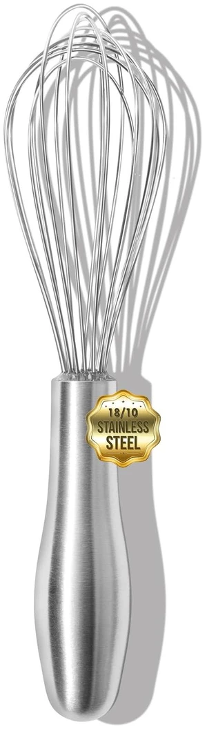 8" Small Whisk, 18/10 Stainless Steel Whisk, Ergonomic Handle | Dishwasher Safe, 8-Wire Balloon Design, Rust Resistant, Sealed Waterproof Handle, For Eggs, Sauces, Batter And Cream 8" Small Whisk, 18/10 Stainless Steel Whisk, Ergonomic Handle | Dishwasher Safe, 8-Wire Balloon Design, Rust Resistant, Sealed Waterproof Handle, For Eggs, Sauces, Batter And Cream