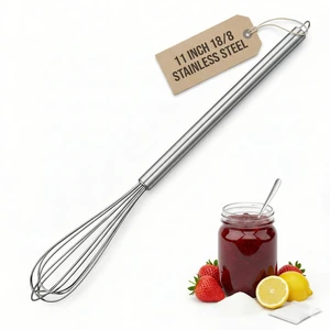 11-Inch Slim French Whisk, Small Whisk, 18/8 Stainless Steel, Long Handle | Thin Mini Wire Whisk Fits Mason Jars and Tumblers; for Eggs, Sauces, Dressings, Coffee and Protein Drinks; Dishwasher Safe 11-Inch Slim French Whisk, Small Whisk, 18/8 Stainless Steel, Long Handle | Thin Mini Wire Whisk Fits Mason Jars and Tumblers; for Eggs, Sauces, Dressings, Coffee and Protein Drinks; Dishwasher Safe