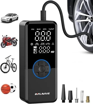 Tire Portable Air Compressor,3X Faster Inflation Cordless Tire Air Pump with Digital Gauge,Auto Shut-Off,LED Light,Electric Air Pump for Car Tires,SUV, Motorcycle, Bike Tire Portable Air Compressor,3X Faster Inflation Cordless Tire Air Pump with Digital Gauge,Auto Shut-Off,LED Light,Electric Air Pump for Car Tires,SUV, Motorcycle, Bike