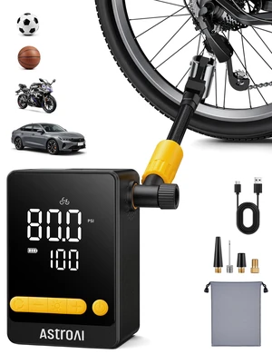Bike Pump, 12s Fast Inflate Bicycle Pump, Air Pump for Car Tires | 150PSI Tire Inflator Portable Air Compressor, Ball Pump with Tire Pressure Gauge & LED Light,L10 Mini Suitable for Car, Bikes Bike Pump, 12s Fast Inflate Bicycle Pump, Air Pump for Car Tires | 150PSI Tire Inflator Portable Air Compressor, Ball Pump with Tire Pressure Gauge & LED Light,L10 Mini Suitable for Car, Bikes