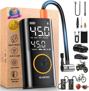 Tire Inflator Portable Air Compressor,Built-in Short Hose | Smart Dual Hose System,Auto Stop Air Pump for Car Tires,Bicycles,Motorcycles with LED Light & Digital Pressure Gauge Tire Inflator Portable Air Compressor,Built-in Short Hose | Smart Dual Hose System,Auto Stop Air Pump for Car Tires,Bicycles,Motorcycles with LED Light & Digital Pressure Gauge