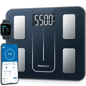 Large Smart Scale for Body Weight, 550 lb Capacity, 20 Body Metrics | Large Platform Bathroom Scale with 4" x 2" LED Display, Body Fat, BMI, 550 lb/250 kg Capacity, iOS & Android, 350 x 300 mm Large Smart Scale for Body Weight, 550 lb Capacity, 20 Body Metrics | Large Platform Bathroom Scale with 4" x 2" LED Display, Body Fat, BMI, 550 lb/250 kg Capacity, iOS & Android, 350 x 300 mm