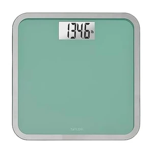 Digital Bathroom Scale with Seafoam Green Tempered Glass Platform | Tempered glass platform, easy-to-read digital display, backlit display, built to complement any décor Digital Bathroom Scale with Seafoam Green Tempered Glass Platform | Tempered glass platform, easy-to-read digital display, backlit display, built to complement any décor