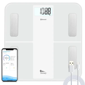 USB Rechargeable Smart Scale for Body Weight, Digital Bathroom Scale | Bluetooth, Accurate Smart Scale with BMI, Body Fat, Muscle Mass Composition Monitor with App, 400 lbs, White USB Rechargeable Smart Scale for Body Weight, Digital Bathroom Scale | Bluetooth, Accurate Smart Scale with BMI, Body Fat, Muscle Mass Composition Monitor with App, 400 lbs, White