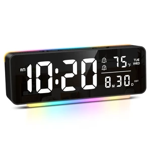 Digital Alarm Clock, 6.5" LED Digital Clock for Heavy Sleepers/Kids | 11 Colors Night Light, 5 Brightness, Dual Alarm, 3 Volume, Snooze, Night Mode, Temp/Date/Weekday for Home Office Digital Alarm Clock, 6.5" LED Digital Clock for Heavy Sleepers/Kids | 11 Colors Night Light, 5 Brightness, Dual Alarm, 3 Volume, Snooze, Night Mode, Temp/Date/Weekday for Home Office