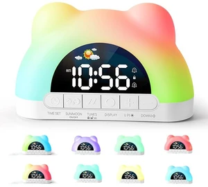 Kids Alarm Clock, Alarm Clock for Kids, Sleep Training Clock for Toddlers with 12 Colors Night Light for Bedroom, Sound Machine, Suit for Boys Girls Kids Alarm Clock, Alarm Clock for Kids, Sleep Training Clock for Toddlers with 12 Colors Night Light for Bedroom, Sound Machine, Suit for Boys Girls