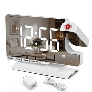 Projection Clock,Alarm Clocks for Bedrooms,7.3"Mirror Bedside Clock | with 180°Rotating Projector,6 Brightness Adjust,Dual Alarm with 3 Mode,Date,DST,Charging Port,5 Levels Volume for Home Projection Clock,Alarm Clocks for Bedrooms,7.3"Mirror Bedside Clock | with 180°Rotating Projector,6 Brightness Adjust,Dual Alarm with 3 Mode,Date,DST,Charging Port,5 Levels Volume for Home