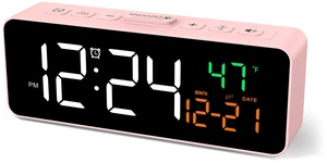 3-in-1 Digital Clocks for Living Room, Small & Compact Alarm Clock | Temperature, Date & Time Display, 4 Birghtness, 3 Volumes, Plug-in, for Bedroom, Office 3-in-1 Digital Clocks for Living Room, Small & Compact Alarm Clock | Temperature, Date & Time Display, 4 Birghtness, 3 Volumes, Plug-in, for Bedroom, Office