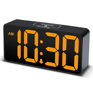 Small Digital Alarm Clock for Bedroom with Large Big Numbers | Electric Bedside Desk Clock with USB Charging Port, Brightness Dimmer, Adjustable Alarm Volume, USB-C Adapter Powered Small Digital Alarm Clock for Bedroom with Large Big Numbers | Electric Bedside Desk Clock with USB Charging Port, Brightness Dimmer, Adjustable Alarm Volume, USB-C Adapter Powered