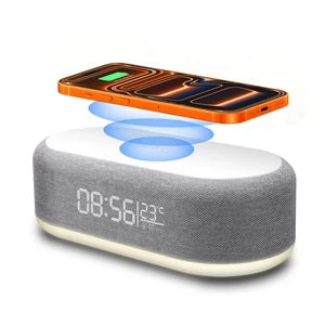 4 in 1 Wireless Charger Station with Digital Alarm Clock,15W Fast Charging Dock 12/24H Clock,Alarm Clocks Bedside,LED Display with Temperature,Dimmable Night Light,15W Fast Wireless Charger Station 4 in 1 Wireless Charger Station with Digital Alarm Clock,15W Fast Charging Dock 12/24H Clock,Alarm Clocks Bedside,LED Display with Temperature,Dimmable Night Light,15W Fast Wireless Charger Station