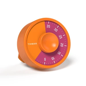 60-Minute Visual Timer with Twist-to-Set Dial and Loud Alarm, Orange | Manual rotary countdown dial, battery powered, clear visual display for study, focus, classroom, office, and home use 60-Minute Visual Timer with Twist-to-Set Dial and Loud Alarm, Orange | Manual rotary countdown dial, battery powered, clear visual display for study, focus, classroom, office, and home use