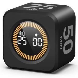 Pomodoro Timer Visual - Productivity Pomodoro Cube, 5/10/25/50 Min Countdown & Countup, Silent Ideal for Work Study Cook Workout Kitchen School Classroom Office ADHD Gift Kids (1, Black) Pomodoro Timer Visual - Productivity Pomodoro Cube, 5/10/25/50 Min Countdown & Countup, Silent Ideal for Work Study Cook Workout Kitchen School Classroom Office ADHD Gift Kids (1, Black)
