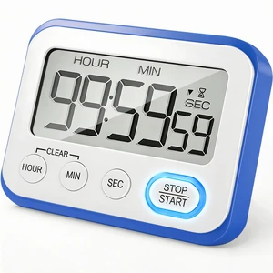 Digital Kitchen Timer Magnetic Loud Alarm, Large LCD Screen Silent/Beeping Multi-Function for Teachers Classroom Kids, Blue Digital Kitchen Timer Magnetic Loud Alarm, Large LCD Screen Silent/Beeping Multi-Function for Teachers Classroom Kids, Blue
