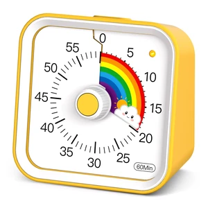 Visual Timer for Kids, Rainbow Timer with Pause Function, Yellow | Cute Kids Timer for Classroom, ADHD, Kitchen, Toddlers, Study, Countdown Timer Clock, Alarm 3 Volume Levels, Light Indicator Visual Timer for Kids, Rainbow Timer with Pause Function, Yellow | Cute Kids Timer for Classroom, ADHD, Kitchen, Toddlers, Study, Countdown Timer Clock, Alarm 3 Volume Levels, Light Indicator
